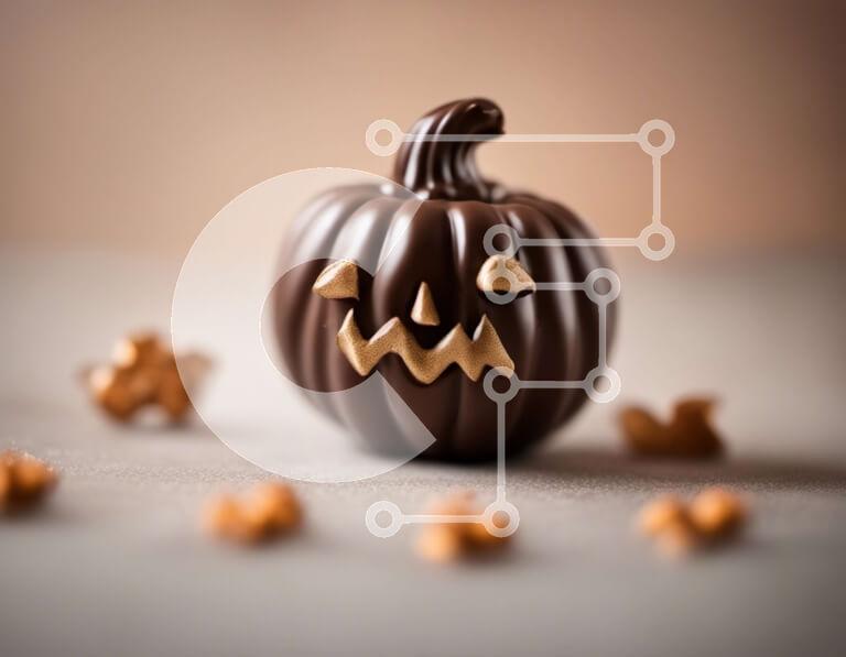 Σετ των 2 Intra Συλλεκτικό Ξύλινο Παζλ Plywood  4mm - Κολοκύθα σοκολάτας με κομμάτια ποπ κορν Σε Ξύλινο Κουτί - Διαστάσεις: 10x10 cm – 25 κομμάτια