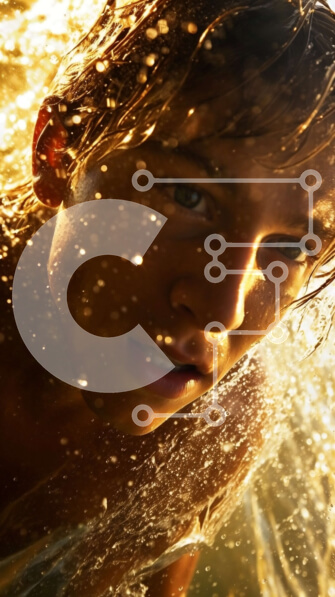 Intra Συλλεκτικό Ξύλινο Παζλ Plywood  4mm - Νεαρός άνδρας που στέκεται στο ασταθές νερό με τον ήλιο και τα κύματα στο φόντο Σε Ξύλινο Κουτί - Διαστάσεις Puzzle: 10x10 cm – 25 κομμάτια