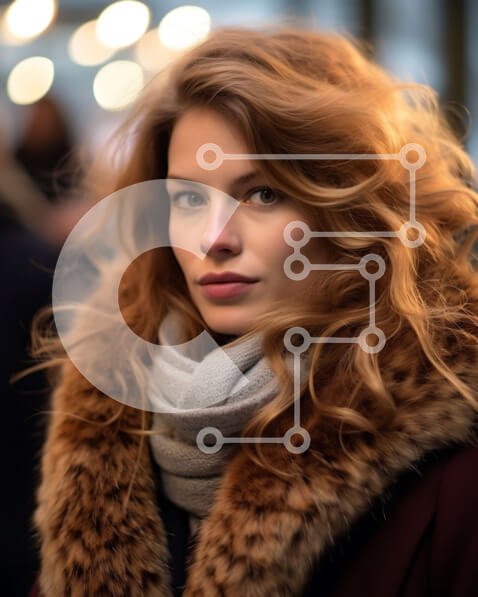 Intra Συλλεκτικό Ξύλινο Παζλ Plywood  4mm - Κομψή γυναίκα με γούνινο γιακά σε απαλό φως Σε Ξύλινο Κουτί - Διαστάσεις Puzzle: 10x10 cm – 25 κομμάτια