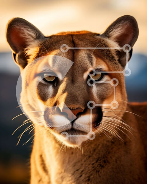 Σετ των 2 Intra Συλλεκτικό Ξύλινο Παζλ Plywood  4mm - Εκπληκτική εικόνα ενός βουνού λιονταριού στην άγρια ​​φύση Σε Ξύλινο Κουτί - Διαστάσεις: 10x10 cm – 25 κομμάτια