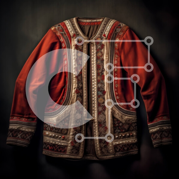 Σετ των 2 Intra Συλλεκτικό Ξύλινο Παζλ Plywood  4mm - Κομψό κεντημένο μπουφάν με κλείσιμο με κουμπιά Σε Ξύλινο Κουτί - Διαστάσεις: 10x10 cm – 25 κομμάτια