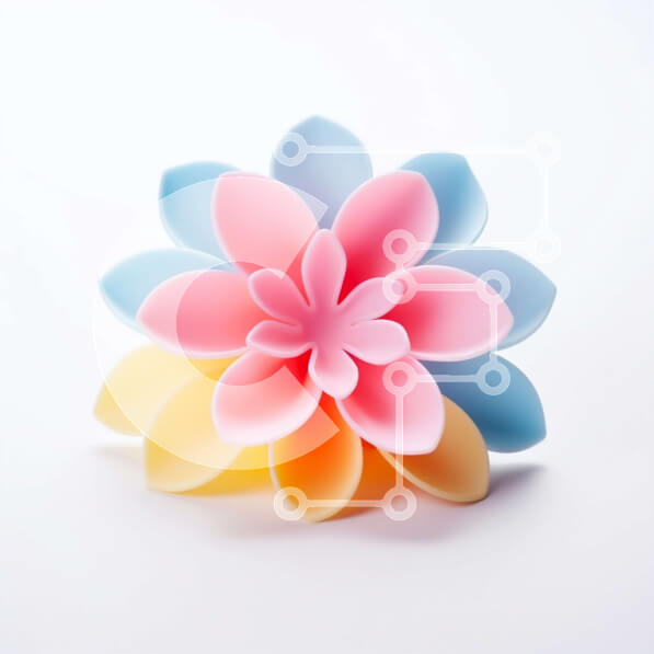 Intra Συλλεκτικό Ξύλινο Παζλ Plywood  4mm - Πολύχρωμο γλυπτό λουλουδιών σε άσπρο φόντο Σε Ξύλινο Κουτί - Διαστάσεις Puzzle: 10x10 cm – 25 κομμάτια