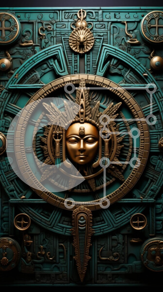 Intra Συλλεκτικό Ξύλινο Παζλ Plywood  4mm - Μυστηριώδες και υπέροχο χρυσό άγαλμα με περίπλοκα σχέδια Σε Ξύλινο Κουτί - Διαστάσεις Puzzle: 10x10 cm – 25 κομμάτια