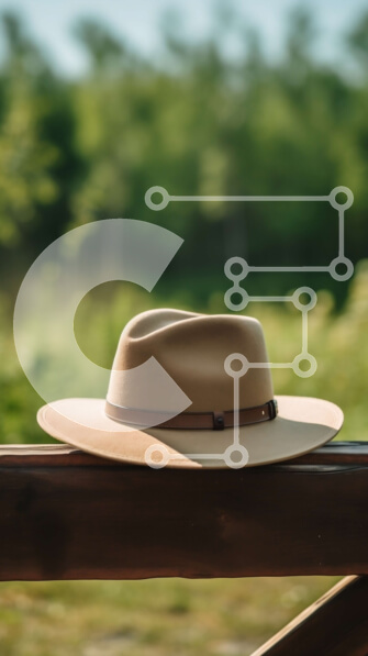 Intra Συλλεκτικό Ξύλινο Παζλ Plywood  4mm - Κομψό καπέλο σε έναν ξύλινο φράκτη Σε Ξύλινο Κουτί - Διαστάσεις Puzzle: 10x10 cm – 25 κομμάτια