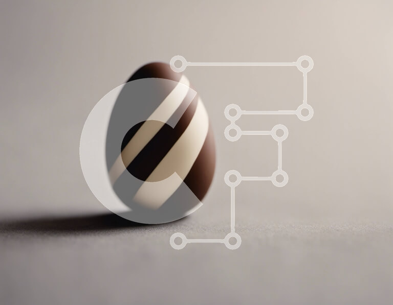 Σετ των 2 Intra Συλλεκτικό Ξύλινο Παζλ Plywood  4mm - Σοκολατένιο αυγό με καφέ και λευκές ρίγες Σε Ξύλινο Κουτί - Διαστάσεις: 10x10 cm – 25 κομμάτια