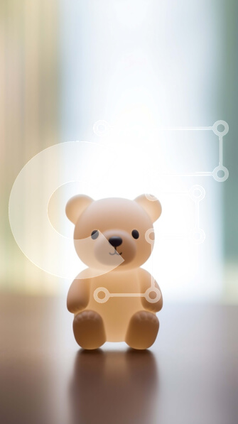 Intra Συλλεκτικό Ξύλινο Παζλ Plywood  4mm - Μικρό φωτιστικό αρκουδάκι σε ξύλινο τραπέζι Σε Ξύλινο Κουτί - Διαστάσεις Puzzle: 10x10 cm – 25 κομμάτια