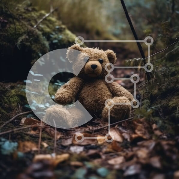 Intra Συλλεκτικό Ξύλινο Παζλ Plywood  4mm - Αξιολάτρευτη εικόνα ενός καφέ αρκουδάκι στο δάσος Σε Ξύλινο Κουτί - Διαστάσεις: 10x10 cm – 25 κομμάτια