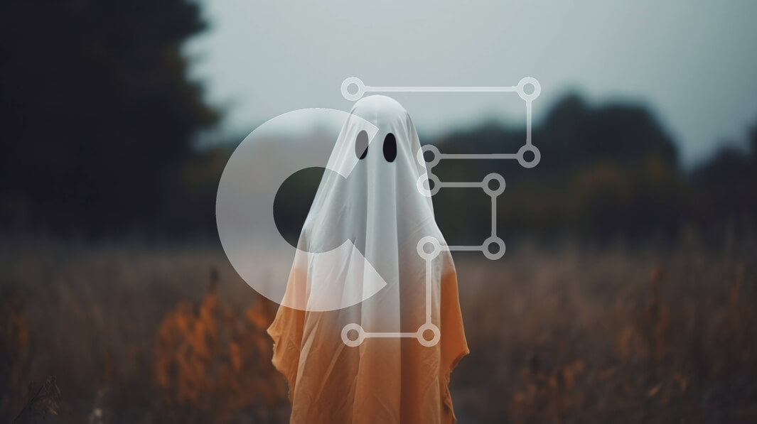 Intra Συλλεκτικό Ξύλινο Παζλ Plywood  4mm - Φάντασμα με πορτοκαλί και λευκή στολή Σε Ξύλινο Κουτί - Διαστάσεις Puzzle: 10x10 cm – 25 κομμάτια