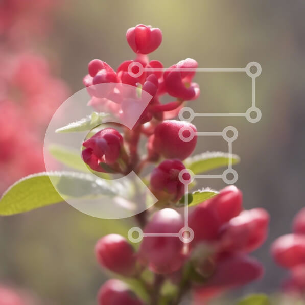 Intra Συλλεκτικό Ξύλινο Παζλ Plywood  4mm - Κοντινό πλάνο ενός ροζ λουλουδιού με πράσινα φύλλα Σε Ξύλινο Κουτί - Διαστάσεις: 10x10 cm – 25 κομμάτια