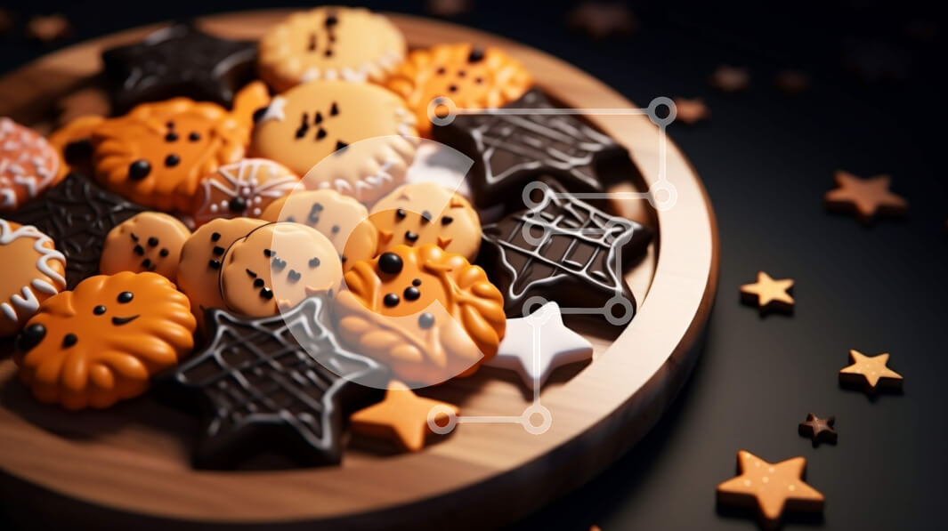 Σετ των 2 Intra Συλλεκτικό Ξύλινο Παζλ Plywood  4mm - Μπολ με διάφορα μπισκότα με σχήματα σοκολάτας και αστεριών Σε Ξύλινο Κουτί - Διαστάσεις: 10x10 cm – 25 κομμάτια