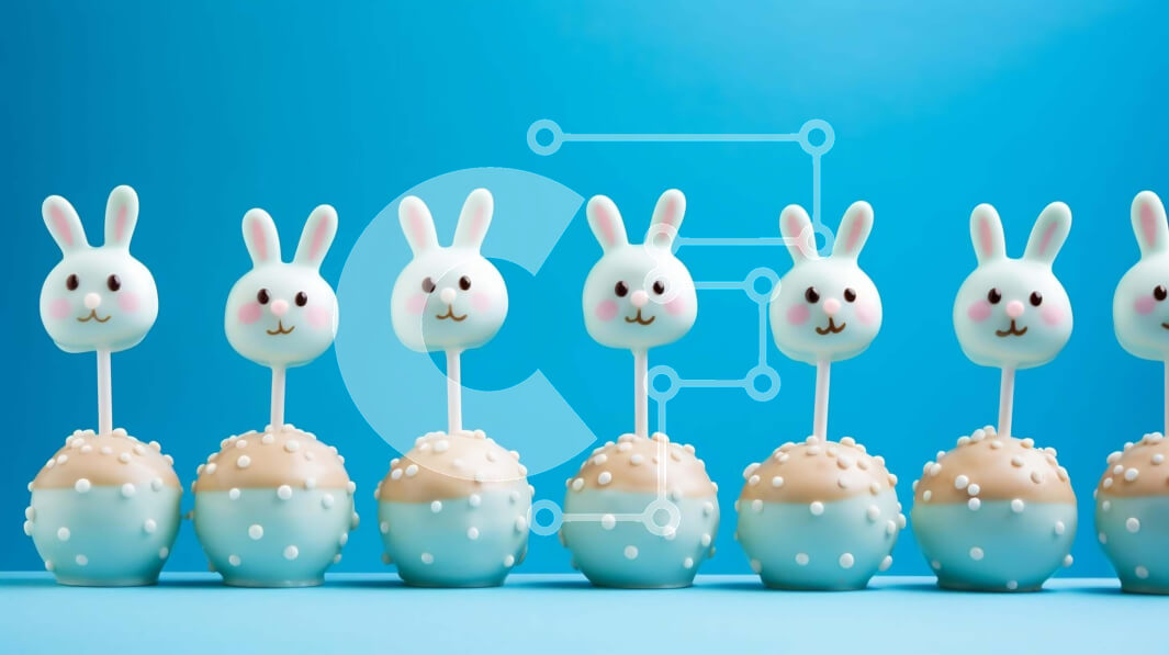 Σετ των 2 Intra Συλλεκτικό Ξύλινο Παζλ Plywood  4mm - Πασχαλινό κέικ λαγουδάκι με λευκό παγωμένο και μπλε φοντάν Σε Ξύλινο Κουτί - Διαστάσεις: 10x10 cm – 25 κομμάτια