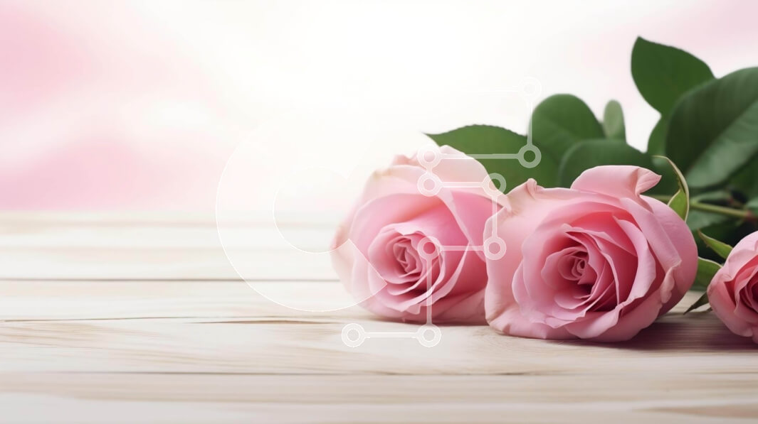 Intra Συλλεκτικό Ξύλινο Παζλ Plywood  4mm - Ρομαντικά ροζ τριαντάφυλλα σε ξύλινο τραπέζι Σε Ξύλινο Κουτί - Διαστάσεις: 10x10 cm – 25 κομμάτια