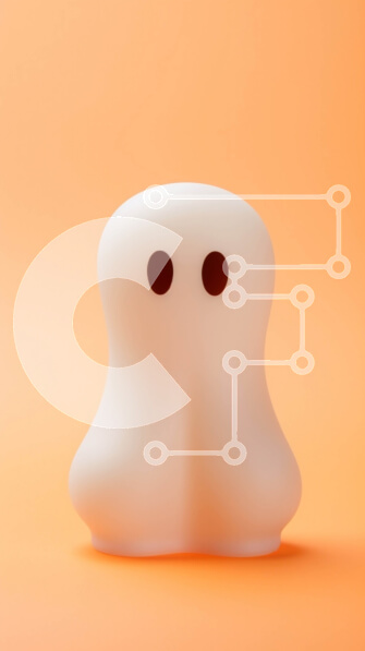 Intra Συλλεκτικό Ξύλινο Παζλ Plywood  4mm - Λευκό παιχνίδι φάντασμα σε πορτοκαλί φόντο Σε Ξύλινο Κουτί - Διαστάσεις: 10x10 cm – 25 κομμάτια