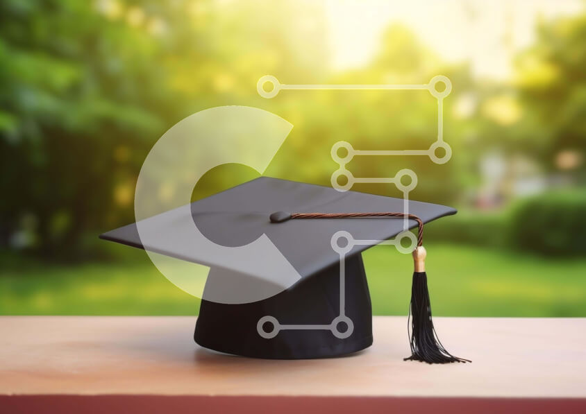 Intra Συλλεκτικό Ξύλινο Παζλ Plywood  4mm - Καπάκι αποφοίτησης σε ξύλινο τραπέζι με υπαίθριο τοπίο Σε Ξύλινο Κουτί - Διαστάσεις Puzzle: 10x10 cm – 25 κομμάτια