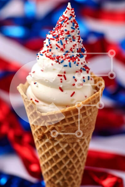 Intra Συλλεκτικό Ξύλινο Παζλ Plywood  4mm - Πατριωτικό χωνάκι παγωτού με σαντιγί και πασπάλισμα Σε Ξύλινο Κουτί - Διαστάσεις: 10x10 cm – 25 κομμάτια