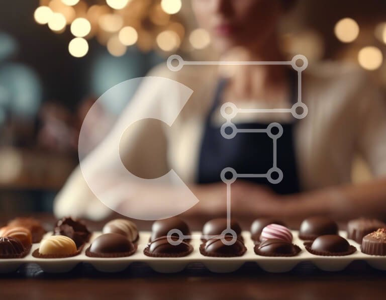 Σετ των 2 Intra Συλλεκτικό Ξύλινο Παζλ Plywood  4mm - Γυναίκα με καραμέλες σοκολάτας Σε Ξύλινο Κουτί - Διαστάσεις: 10x10 cm – 25 κομμάτια