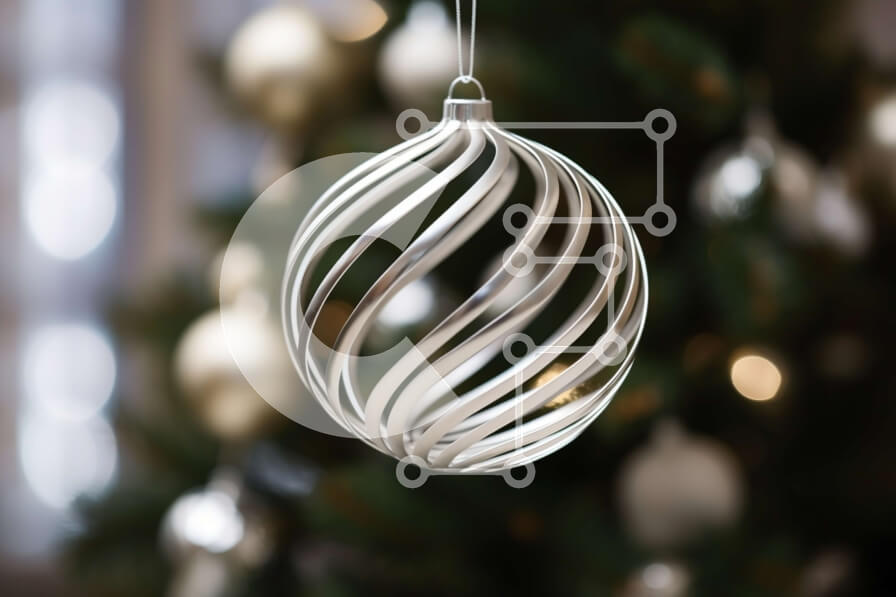 Intra Συλλεκτικό Ξύλινο Παζλ Plywood  4mm - Ασημένιο στολίδι που κρέμεται από το χριστουγεννιάτικο δέντρο Σε Ξύλινο Κουτί - Διαστάσεις: 10x10 cm – 25 κομμάτια