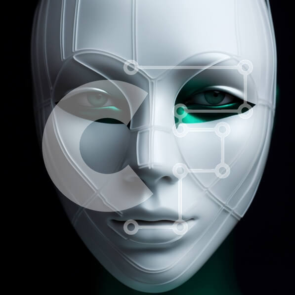 Intra Συλλεκτικό Ξύλινο Παζλ Plywood  4mm - Λευκή μάσκα με πράσινα μάτια Σε Ξύλινο Κουτί - Διαστάσεις Puzzle: 10x10 cm – 25 κομμάτια