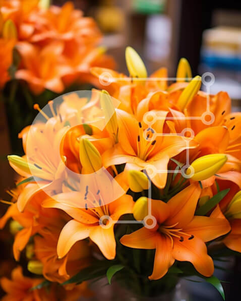 Intra Συλλεκτικό Ξύλινο Παζλ Plywood  4mm - Βάζο με πορτοκαλί λουλούδια και βιβλία Σε Ξύλινο Κουτί - Διαστάσεις Puzzle: 10x10 cm – 25 κομμάτια