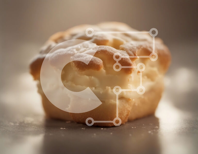 Σετ των 2 Intra Συλλεκτικό Ξύλινο Παζλ Plywood  4mm - Εύγευστη ζύμη ζάχαρης άχνη σε ένα τραπέζι Σε Ξύλινο Κουτί - Διαστάσεις: 10x10 cm – 25 κομμάτια