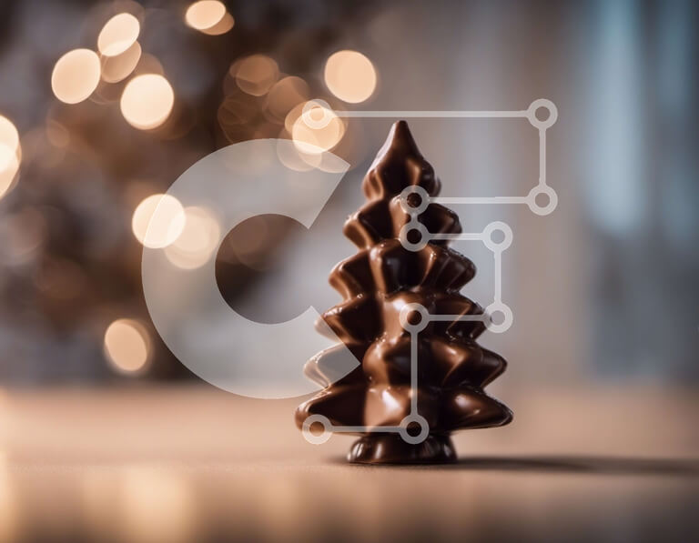 Intra Συλλεκτικό Ξύλινο Παζλ Plywood  4mm - Μικρή σοκολατένια διακόσμηση χριστουγεννιάτικου δέντρου Σε Ξύλινο Κουτί - Διαστάσεις: 10x10 cm – 25 κομμάτια