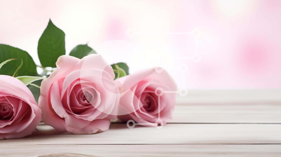 Intra Συλλεκτικό Ξύλινο Παζλ Plywood  4mm - Τρία ροζ τριαντάφυλλα σε ξύλινο τραπέζι Σε Ξύλινο Κουτί - Διαστάσεις: 10x10 cm – 25 κομμάτια