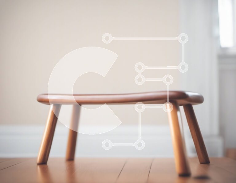 Intra Συλλεκτικό Ξύλινο Παζλ Plywood  4mm - Άδειο δωμάτιο με ξύλινο σκαμπό Σε Ξύλινο Κουτί - Διαστάσεις Puzzle: 10x10 cm – 25 κομμάτια