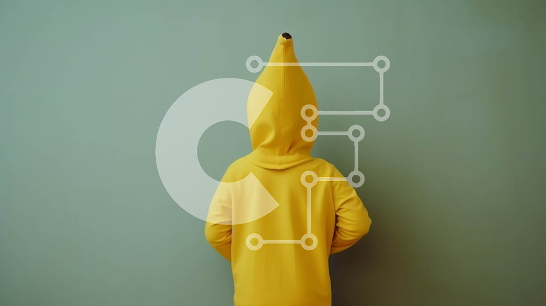 Intra Συλλεκτικό Ξύλινο Παζλ Plywood  4mm - Παιδί με κοστούμι μπανάνας που βλέπει στον τοίχο Σε Ξύλινο Κουτί - Διαστάσεις Puzzle: 10x10 cm – 25 κομμάτια