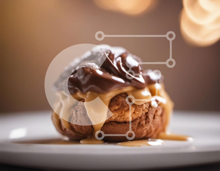 Σετ των 2 Intra Συλλεκτικό Ξύλινο Παζλ Plywood  4mm - Πεντανόστιμο επιδόρπιο με σοκολάτα και καραμέλα Σε Ξύλινο Κουτί - Διαστάσεις: 10x10 cm – 25 κομμάτια