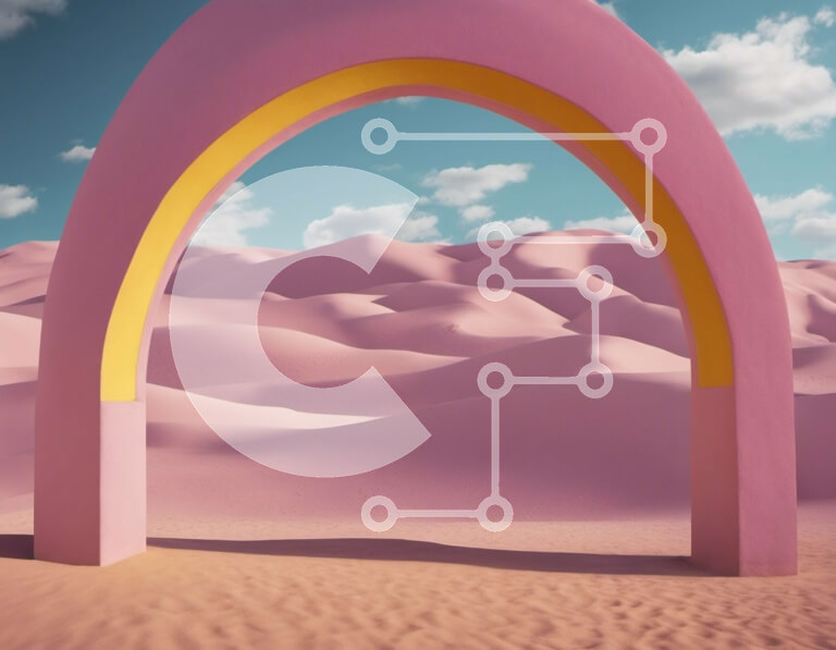 Intra Συλλεκτικό Ξύλινο Παζλ Plywood  4mm - Ροζ αψίδα στην έρημο με τους αμμόλοφους Σε Ξύλινο Κουτί - Διαστάσεις: 10x10 cm – 25 κομμάτια