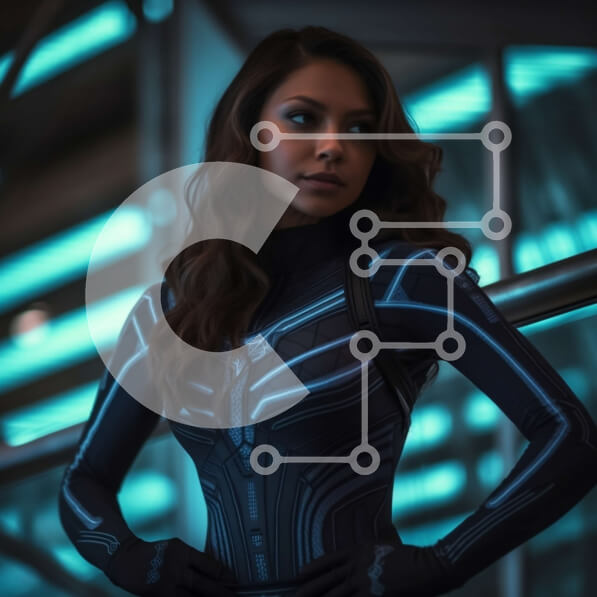 Σετ των 2 Intra Συλλεκτικό Ξύλινο Παζλ Plywood  4mm - Αποφασισμένη Γυναίκα με Μαύρο και Μπλε Φορμάκι με Ασημί τόνους Σε Ξύλινο Κουτί - Διαστάσεις: 10x10 cm – 25 κομμάτια