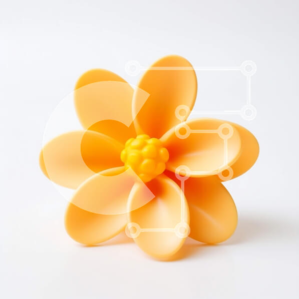 Intra Συλλεκτικό Ξύλινο Παζλ Plywood  4mm - Κίτρινο πλαστικό λουλούδι σε λευκή επιφάνεια Σε Ξύλινο Κουτί - Διαστάσεις: 10x10 cm – 25 κομμάτια