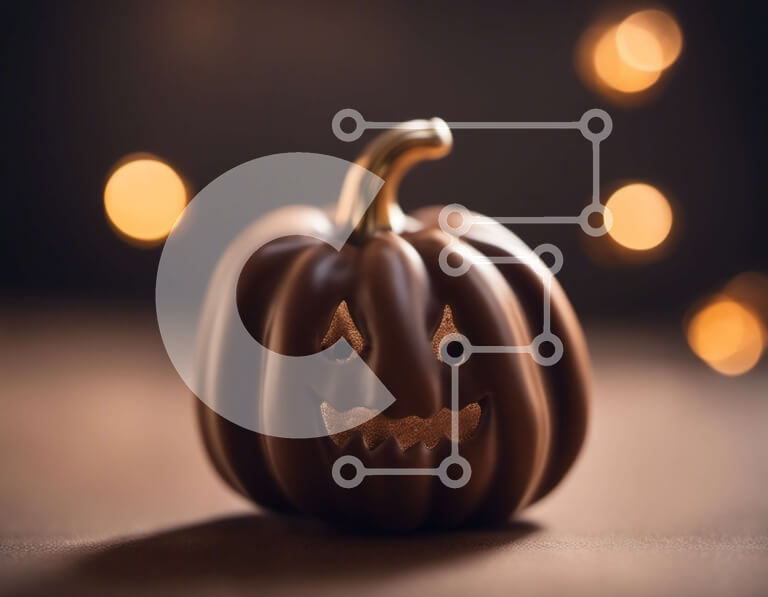 Intra Συλλεκτικό Ξύλινο Παζλ Plywood  4mm - Μικρή κολοκύθα σοκολάτας σε φθινοπωρινό ξύλινο τραπέζι Σε Ξύλινο Κουτί - Διαστάσεις Puzzle: 10x10 cm – 25 κομμάτια