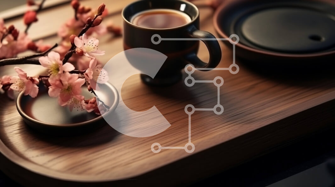 Intra Συλλεκτικό Ξύλινο Παζλ Plywood  4mm - Ξύλινος δίσκος με κούπα καφέ και βάζο με λουλούδια Σε Ξύλινο Κουτί - Διαστάσεις: 10x10 cm – 25 κομμάτια