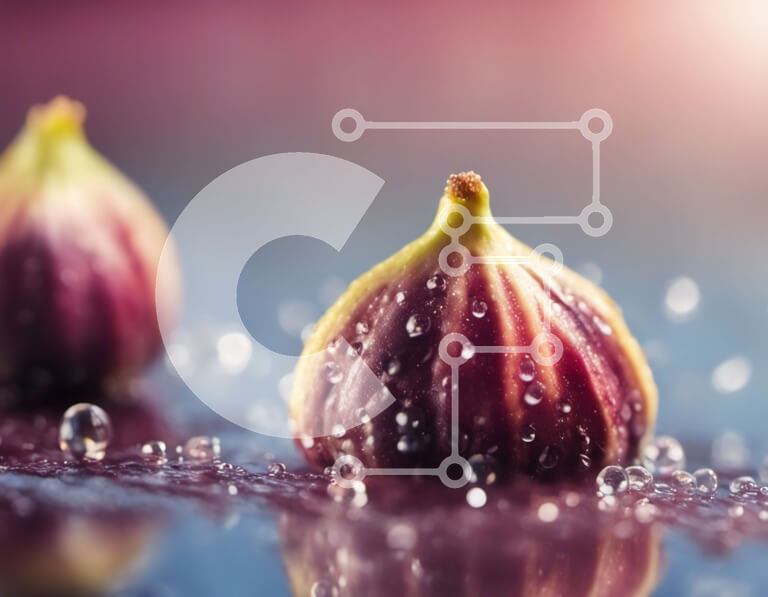 Σετ των 2 Intra Συλλεκτικό Ξύλινο Παζλ Plywood  4mm - Κοντινό πλάνο φρέσκων σύκων με σταγονίδια νερού Σε Ξύλινο Κουτί - Διαστάσεις: 10x10 cm – 25 κομμάτια