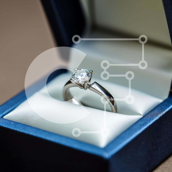 Σετ των 2 Intra Συλλεκτικό Ξύλινο Παζλ Plywood  4mm - Δαχτυλίδι αρραβώνων σε μπλε κουτί δώρου Σε Ξύλινο Κουτί - Διαστάσεις: 10x10 cm – 25 κομμάτια