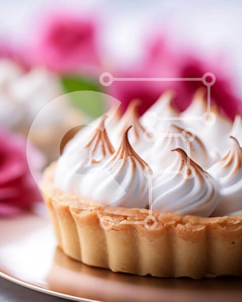 Σετ των 2 Intra Συλλεκτικό Ξύλινο Παζλ Plywood  4mm - Κομψό επιδόρπιο με μαρέγκα με ροζ τριαντάφυλλα Σε Ξύλινο Κουτί - Διαστάσεις: 10x10 cm – 25 κομμάτια