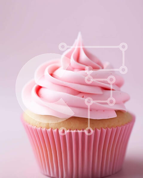 Σετ των 2 Intra Συλλεκτικό Ξύλινο Παζλ Plywood  4mm - Νόστιμο cupcake με ροζ παγετό σε υπόλευκο φόντο Σε Ξύλινο Κουτί - Διαστάσεις: 10x10 cm – 25 κομμάτια