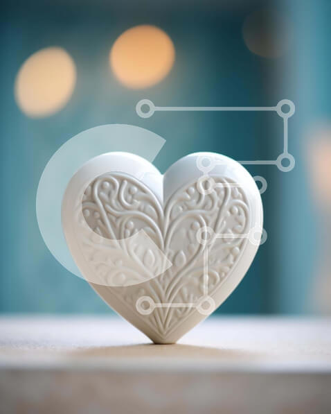 Intra Συλλεκτικό Ξύλινο Παζλ Plywood  4mm - Ειδώλιο σε σχήμα καρδιάς σε ξύλινο τραπέζι με απαλά φώτα Σε Ξύλινο Κουτί - Διαστάσεις: 10x10 cm – 25 κομμάτια