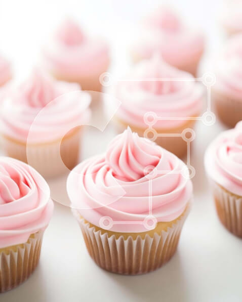 Σετ των 2 Intra Συλλεκτικό Ξύλινο Παζλ Plywood  4mm - Ποικιλία ροζ cupcakes με λευκό πάγωμα Σε Ξύλινο Κουτί - Διαστάσεις: 10x10 cm – 25 κομμάτια