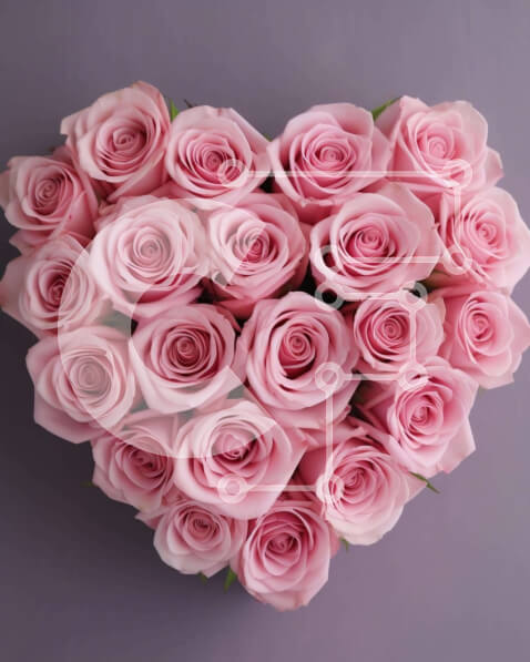 Intra Συλλεκτικό Ξύλινο Παζλ Plywood  4mm - Ροζ τριαντάφυλλο σε σχήμα καρδιάς Σε Ξύλινο Κουτί - Διαστάσεις Puzzle: 10x10 cm – 25 κομμάτια