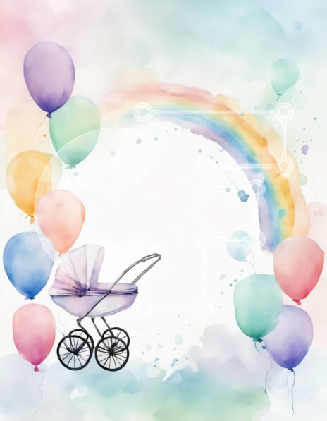 Intra Συλλεκτικό Ξύλινο Παζλ Plywood  4mm - Καρότσι με μπαλόνια και ουράνιο τόξο στο βάθος Σε Ξύλινο Κουτί - Διαστάσεις Puzzle: 10x10 cm – 25 κομμάτια