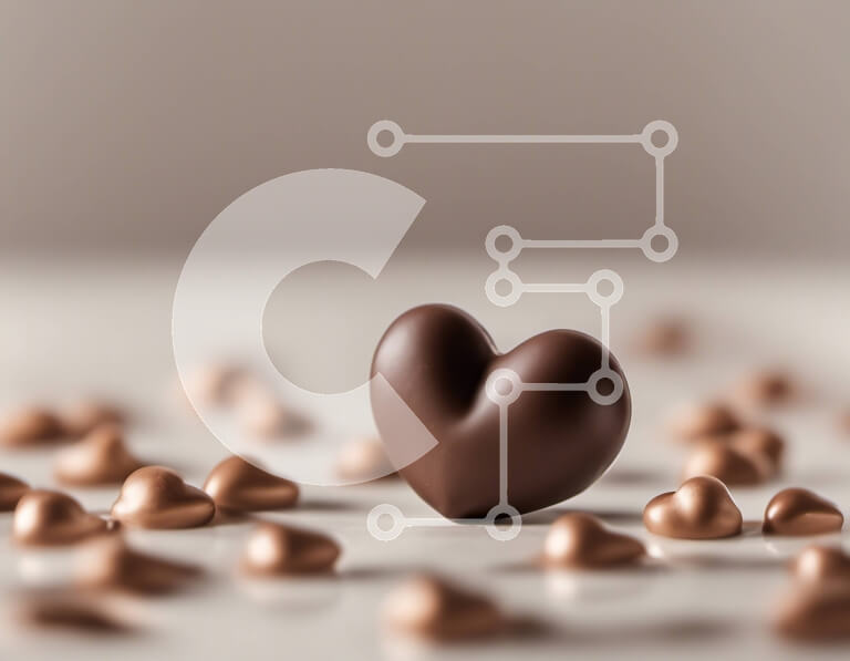 Σετ των 2 Intra Συλλεκτικό Ξύλινο Παζλ Plywood  4mm - Μπάρα σοκολάτας σε σχήμα καρδιάς σε λευκό φόντο Σε Ξύλινο Κουτί - Διαστάσεις: 10x10 cm – 25 κομμάτια