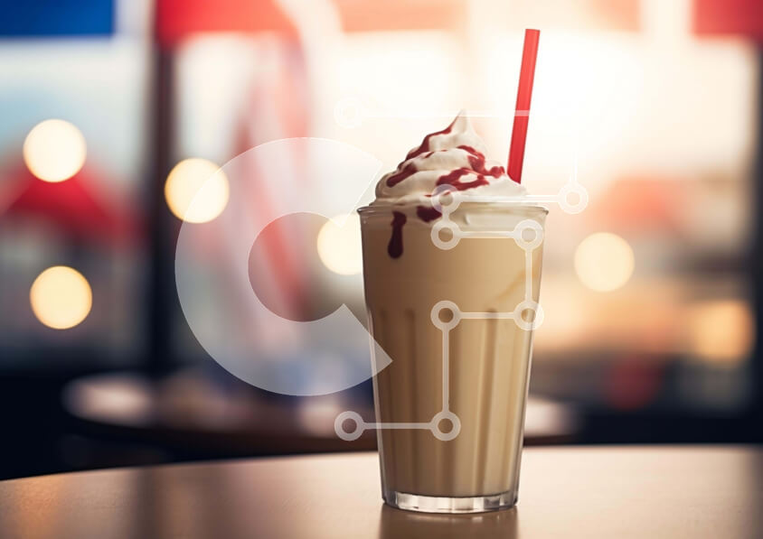 Σετ των 2 Intra Συλλεκτικό Ξύλινο Παζλ Plywood  4mm - Λαχταριστό Milkshake με σαντιγί και παγωτό σε ξύλινο τραπέζι Σε Ξύλινο Κουτί - Διαστάσεις: 10x10 cm – 25 κομμάτια