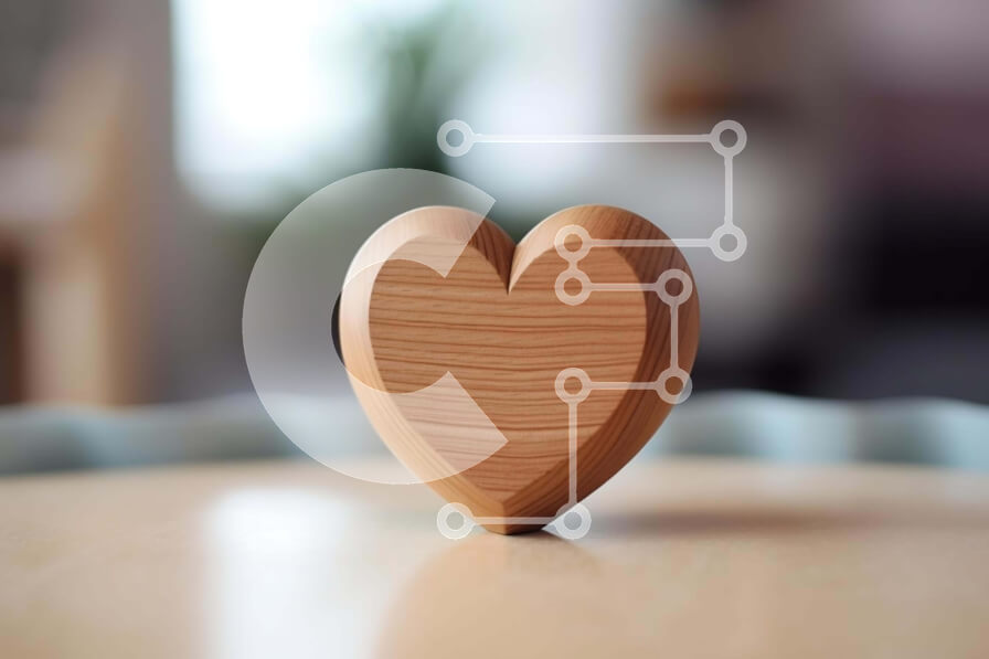 Intra Συλλεκτικό Ξύλινο Παζλ Plywood  4mm - Ξύλινο παιχνίδι σε σχήμα καρδιάς σε άδειο τραπέζι Σε Ξύλινο Κουτί - Διαστάσεις: 10x10 cm – 25 κομμάτια