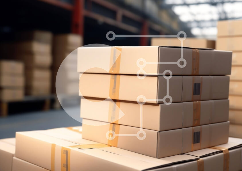 Intra Συλλεκτικό Ξύλινο Παζλ Plywood  4mm - Στοίβα από χαρτόκουτα στην αποθήκη Σε Ξύλινο Κουτί - Διαστάσεις Puzzle: 10x10 cm – 25 κομμάτια