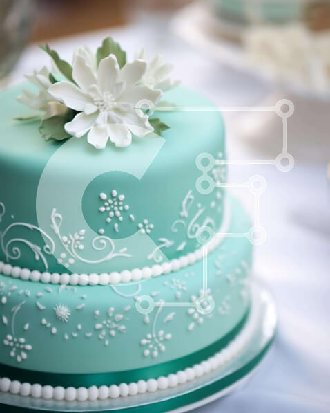 Σετ των 2 Intra Συλλεκτικό Ξύλινο Παζλ Plywood  4mm - Κέικ κιρκίρι με λευκά λουλούδια και πράσινες διακοσμήσεις Σε Ξύλινο Κουτί - Διαστάσεις: 10x10 cm – 25 κομμάτια