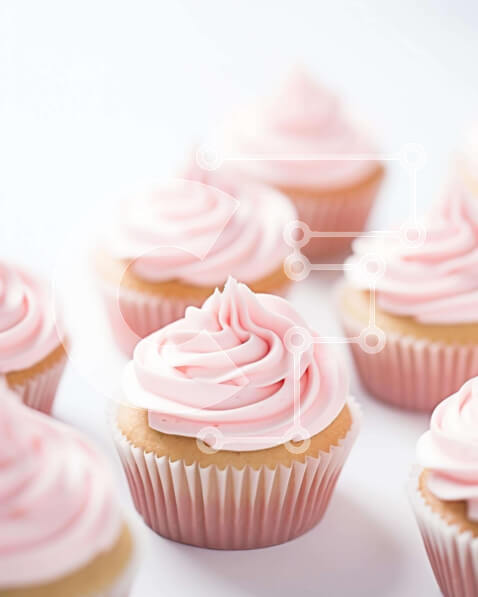 Σετ των 2 Intra Συλλεκτικό Ξύλινο Παζλ Plywood  4mm - Στοίβα cupcakes με ροζ γλάσο Σε Ξύλινο Κουτί - Διαστάσεις: 10x10 cm – 25 κομμάτια