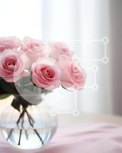 Intra Συλλεκτικό Ξύλινο Παζλ Plywood  4mm - Όμορφα ροζ τριαντάφυλλα σε διάφανο βάζο Σε Ξύλινο Κουτί - Διαστάσεις: 10x10 cm – 25 κομμάτια