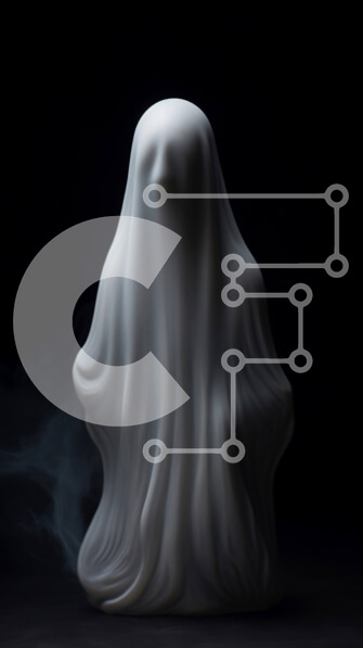 Intra Συλλεκτικό Ξύλινο Παζλ Plywood  4mm - Ανατριχιαστικό ειδώλιο φαντασμάτων στο σκοτάδι με τον καπνό Σε Ξύλινο Κουτί - Διαστάσεις Puzzle: 10x10 cm – 25 κομμάτια